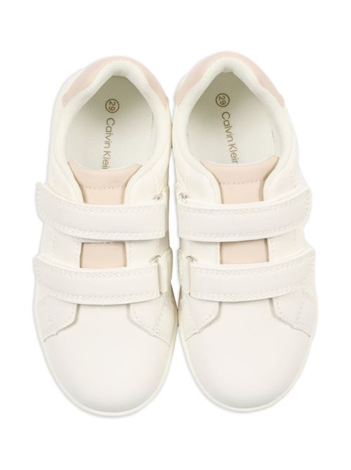 Sneakers bambino Calvin Klein bianche e beige con velcro Calvin Klein Kids | V1X9832761355A472